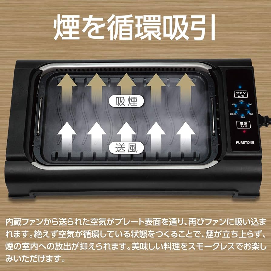 吸煙　グリル　プレート　吸煙　グリル ホットプレート ロースター 温度調節 Amazon | 東京Deco ホットプレート 吸煙グリル 焼肉 プレート